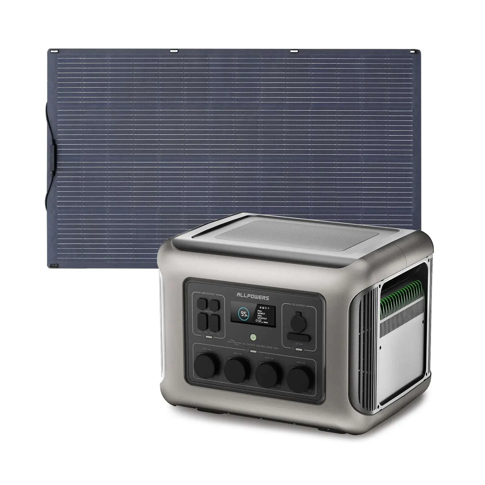 ALLPOWERS Generador Solar 2500W (R2500\R2500 V2 + SF200 Panel Solar Flexible 200W)