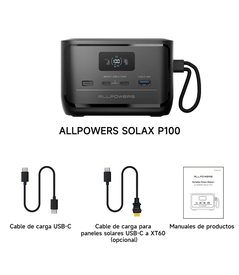ALLPOWERS SOLAX P100 Fuente de alimentación portátil (128W 99.2Wh) - Image 9